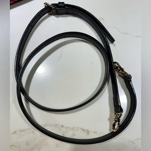 KATE SPADE Crossbody Nylon Tote, P436 Black Pink Roses - Picture 16 of 16